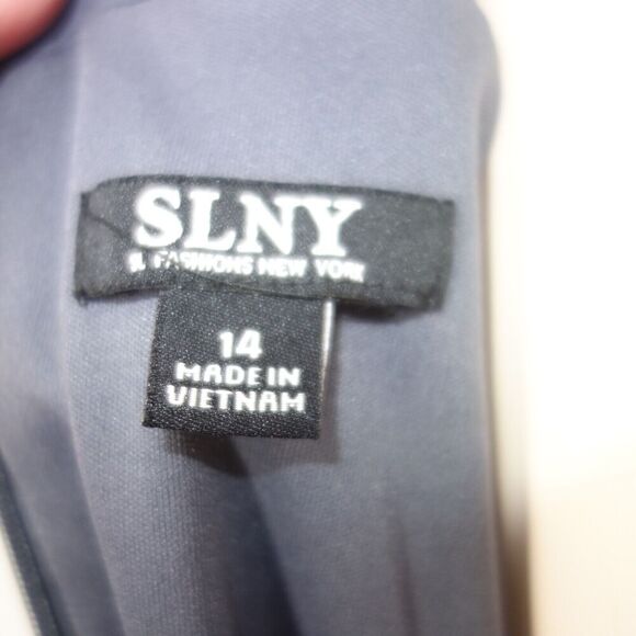 NEW S.L. Fashions Jewel Neck Sheath Dress Formal Cocktail Party Steel Gray 14 - Picture 13 of 15